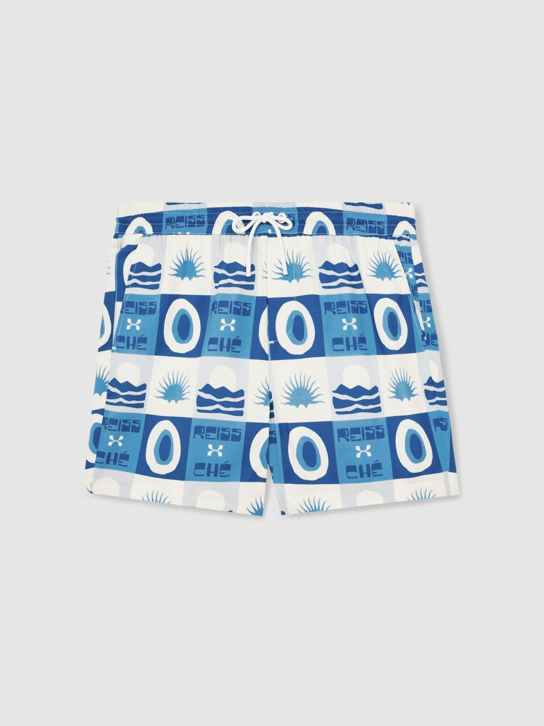 | Ché Sunset-Print Swim Shorts in Blue Multi Men | Reiss
