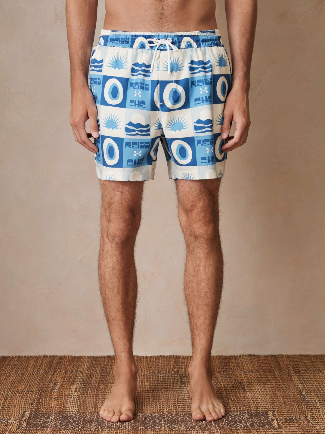 | Ché Sunset-Print Swim Shorts in Blue Multi Men | Reiss