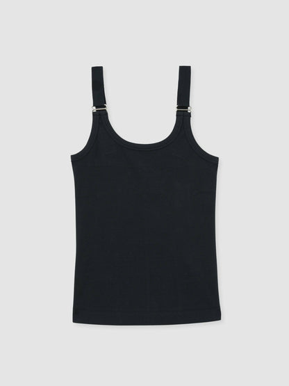 Stretch-Cotton D-Ring Strap Vest in Navy Women | Reiss