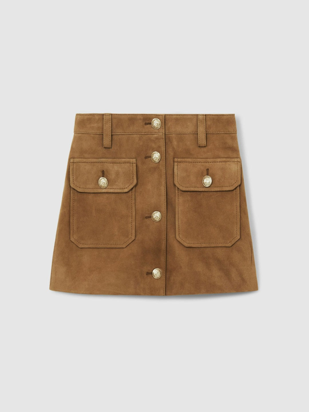 9-13 yrs Suede Flap Pocket Skirt in Tan Children & Baby | Reiss