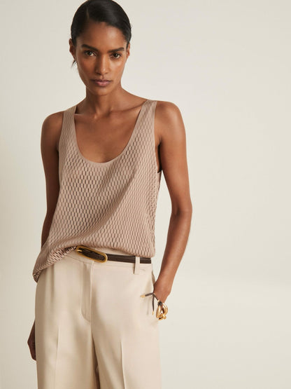 Atelier Laser-Cut Vest Top in Taupe Women | Reiss