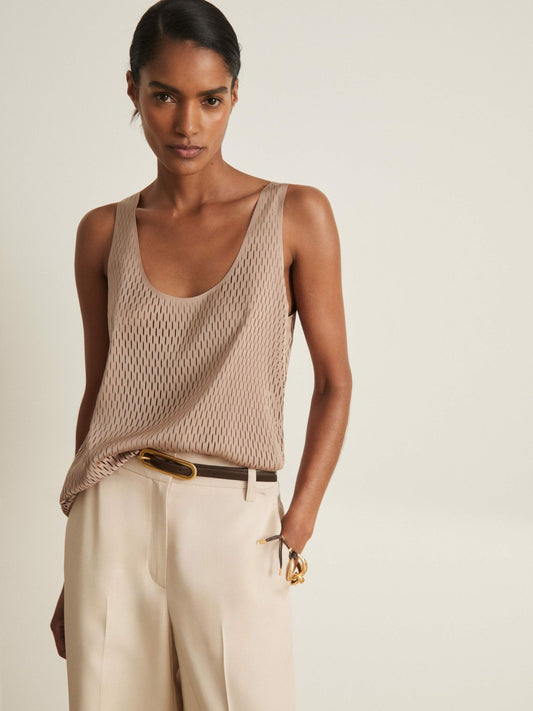 Atelier Laser-Cut Vest Top in Taupe Women | Reiss