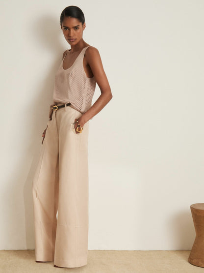 Atelier Laser-Cut Vest Top in Taupe Women | Reiss