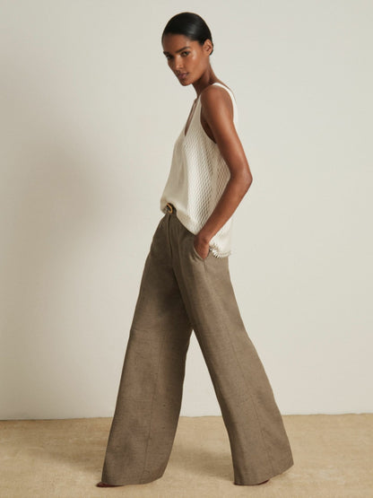 Atelier Laser-Cut Vest Top in Cream Women | Reiss