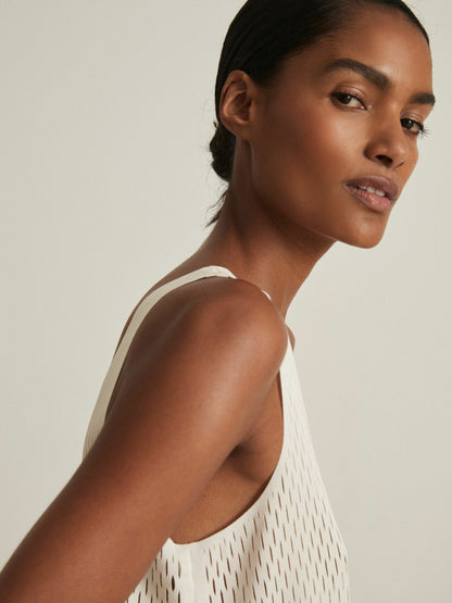 Atelier Laser-Cut Vest Top in Cream Women | Reiss