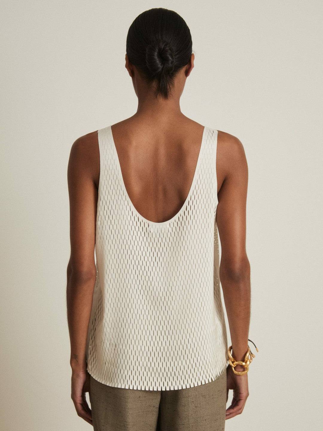 Atelier Laser-Cut Vest Top in Cream Women | Reiss