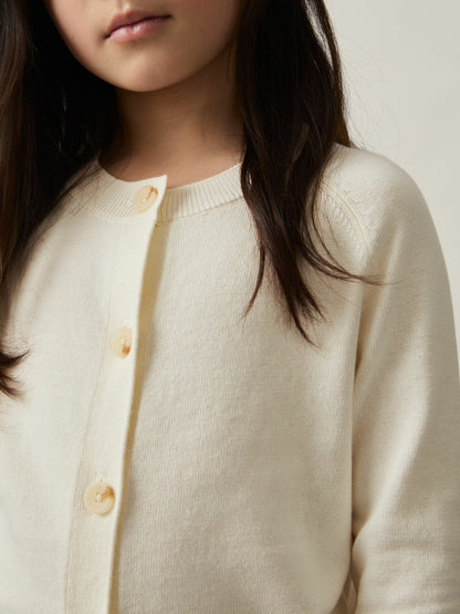 4-9 yrs Cotton Crew-Neck Cardigan in Ivory Children & Baby | Reiss