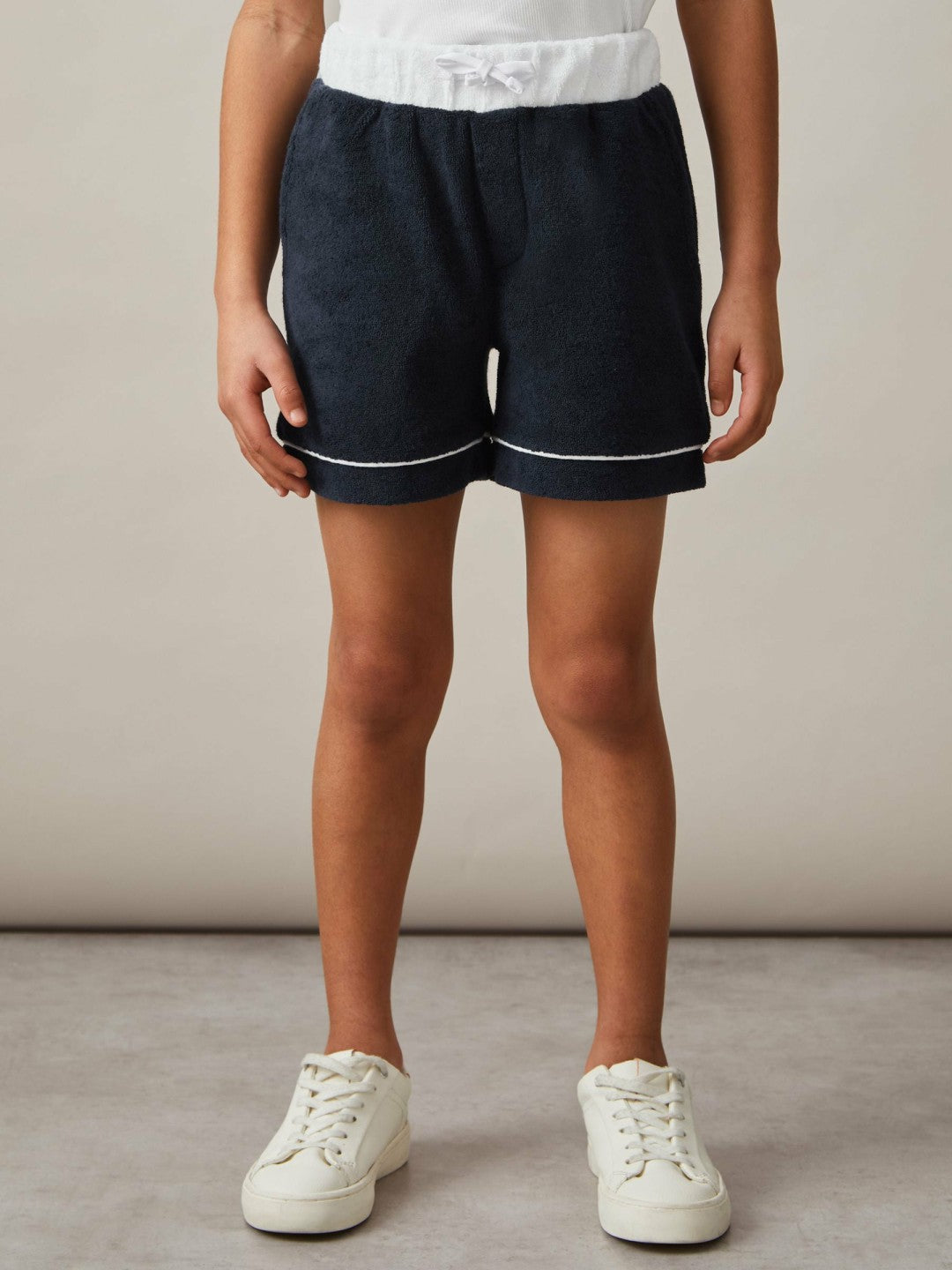 3-9 yrs Velour Colour-Block Shorts in Blue Multi Children & Baby | Reiss