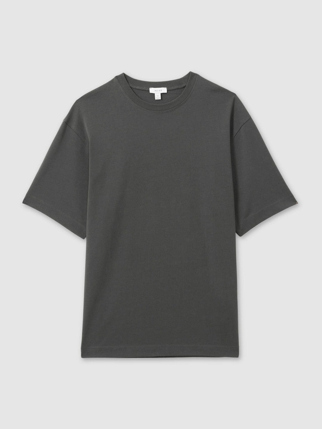 Cotton Garment-Dyed Oversized T-Shirt in Washed Black Men | Reiss