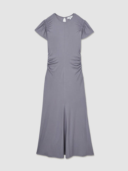 Modal Blend Ruched Jersey Dress in Grey Women | Reiss