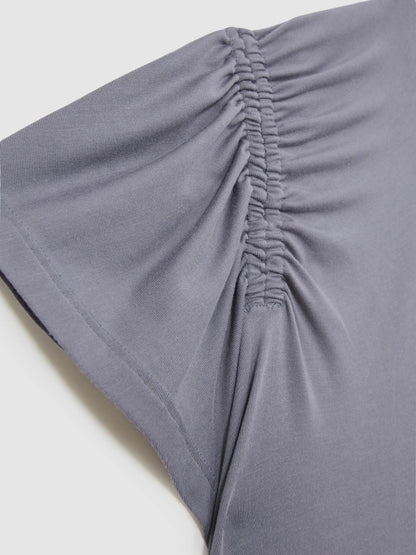 Modal Blend Ruched Jersey Dress in Grey Women | Reiss