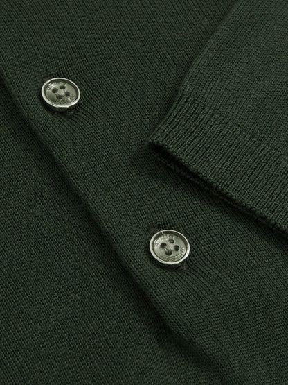 Merino Wool Short-Sleeve Polo Shirt in Kale Green Men | Reiss