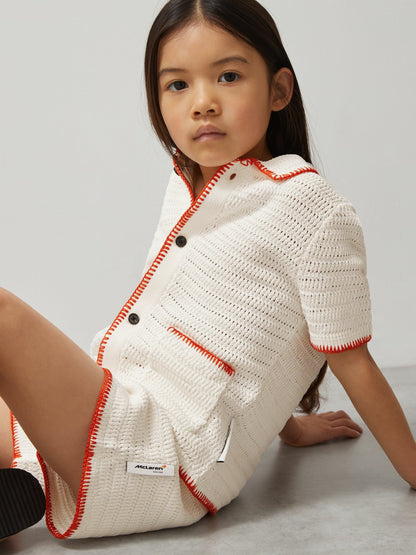3-9 yrs McLaren F1 Team Crochet Shorts in Off White/Orange Children & Baby | Reiss