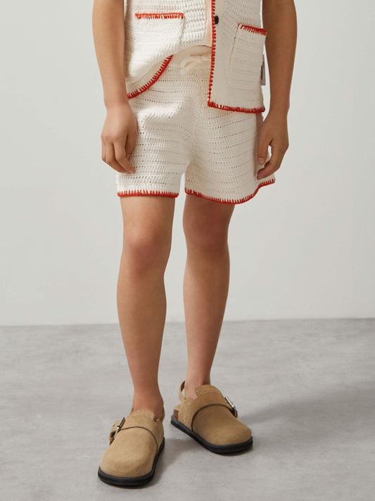 9-13 yrs McLaren F1 Team Crochet Shorts in Off White/Orange Children & Baby | Reiss