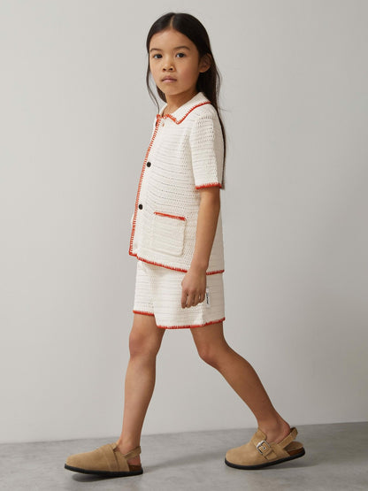 9-13 yrs McLaren F1 Team Crochet Shorts in Off White/Orange Children & Baby | Reiss