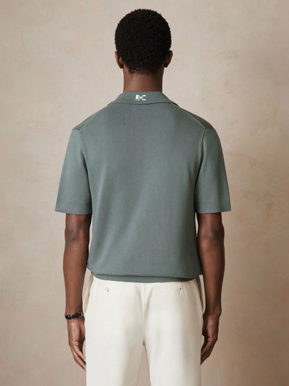 | Ché Beaded Crochet Shirt in Sage Men | Reiss