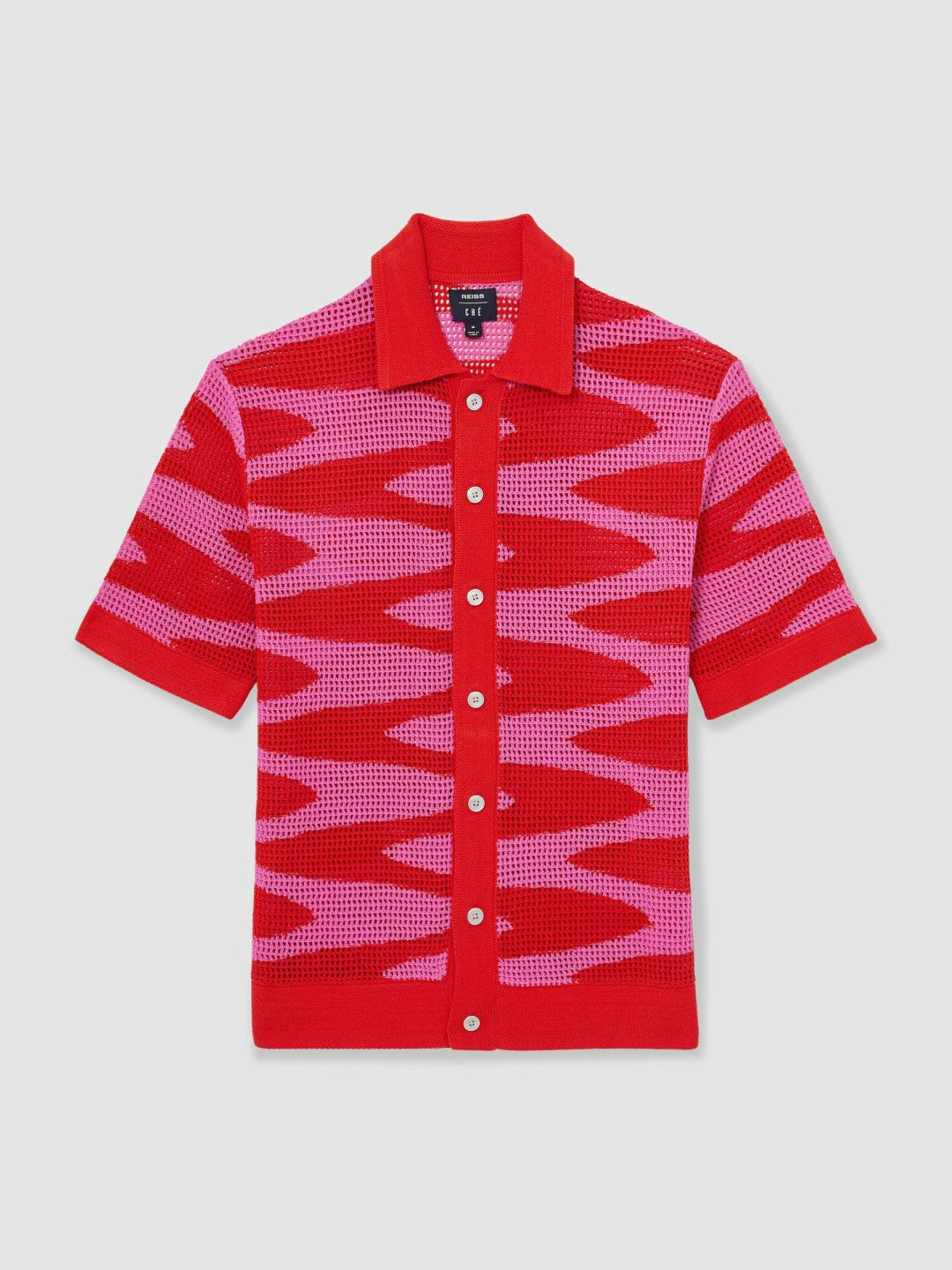 | Ché Wave Crochet Shirt in Pink Men | Reiss