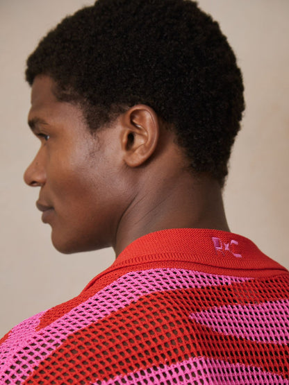 | Ché Wave Crochet Shirt in Pink Men | Reiss