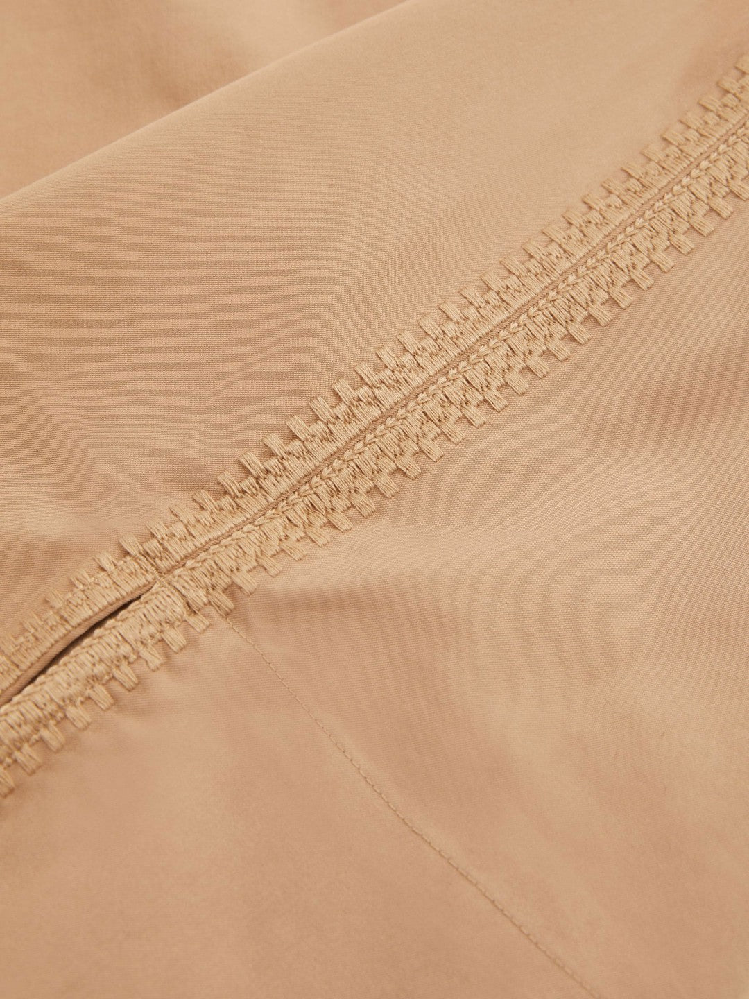 Cotton Blend Craft Stitch Collared Top in Camel Women | Reiss