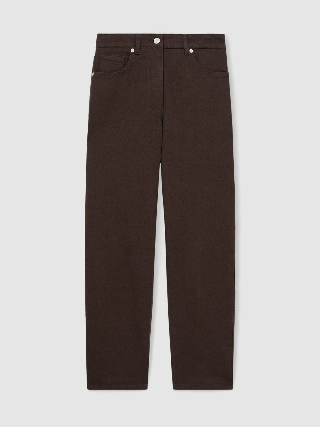 Petite Mid-Rise Straight-Leg Jeans in Chocolate Women | Reiss