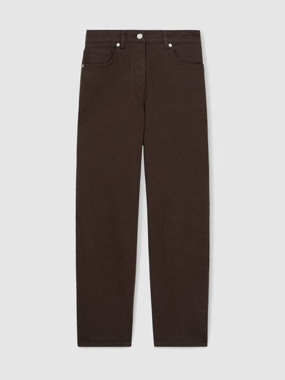 Petite Mid-Rise Straight-Leg Jeans in Chocolate Women | Reiss