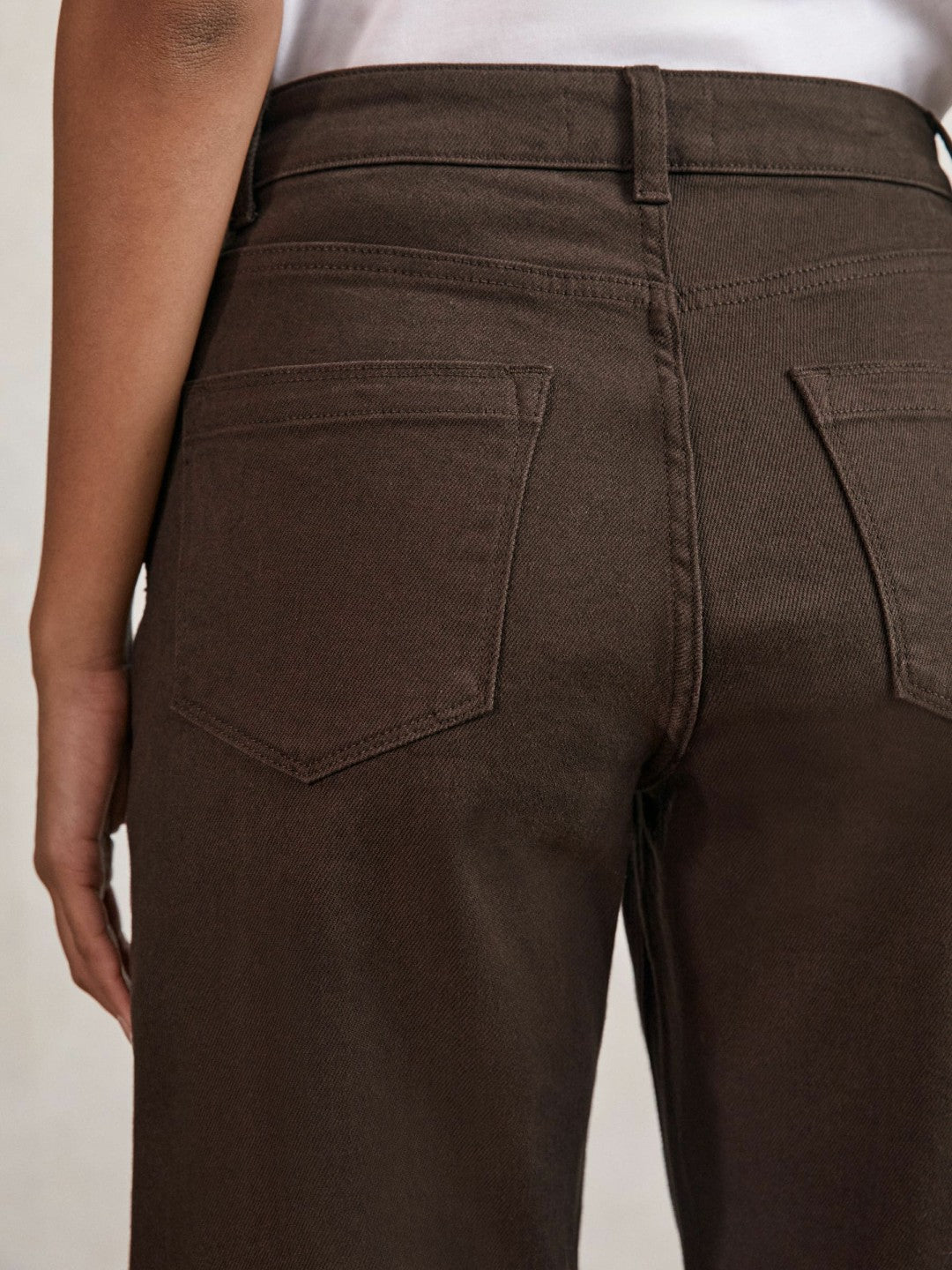 Petite Mid-Rise Straight-Leg Jeans in Chocolate Women | Reiss