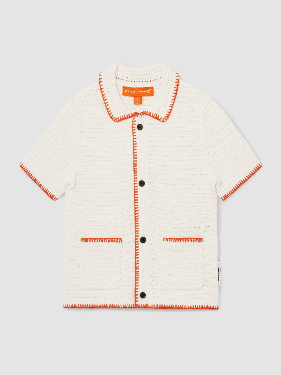 3-9 yrs McLaren F1 Team Crochet Shirt in Off White/Orange Children & Baby | Reiss
