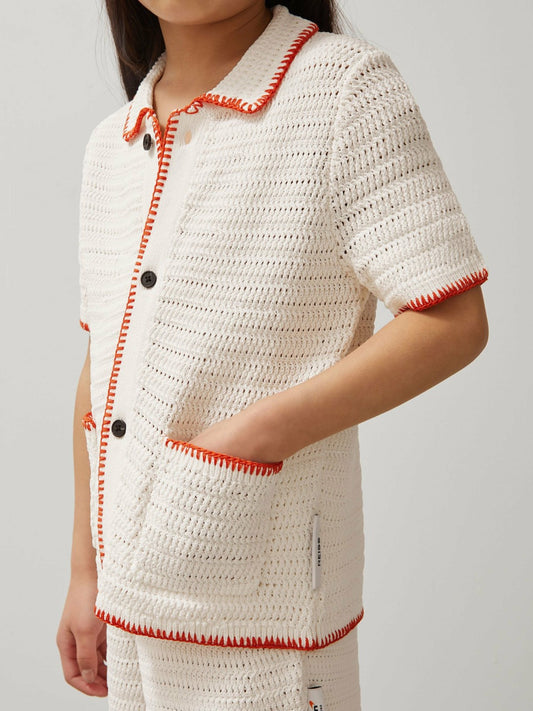 9-13 yrs McLaren F1 Team Crochet Shirt in Off White/Orange Children & Baby | Reiss