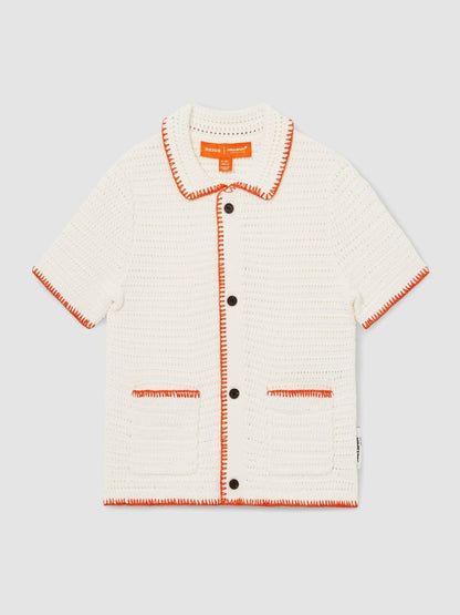 9-13 yrs McLaren F1 Team Crochet Shirt in Off White/Orange Children & Baby | Reiss