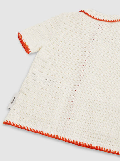 9-13 yrs McLaren F1 Team Crochet Shirt in Off White/Orange Children & Baby | Reiss