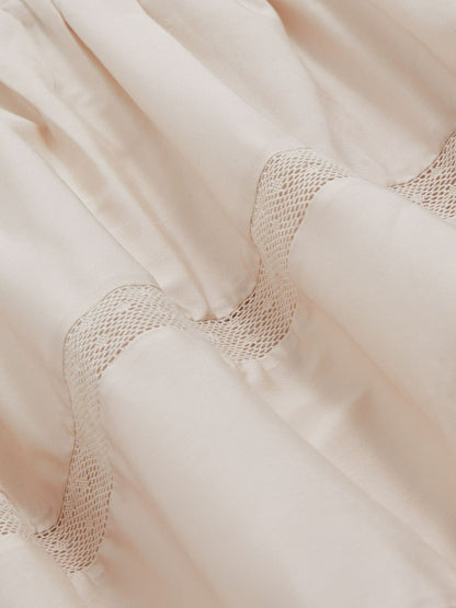 Shirred Ruffle Hem Mini Dress in Neutral Women | Reiss