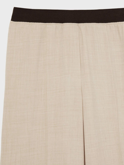 Petite Wide-Leg Elasticated-Waist Trousers in Neutral Women | Reiss