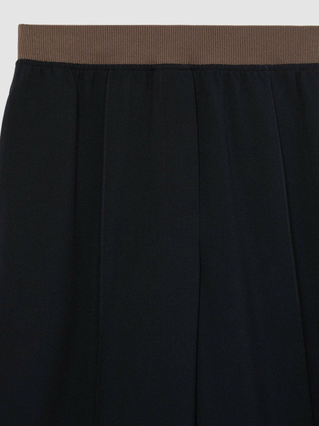Wide-Leg Elasticated-Waist Trousers in Navy Women | Reiss