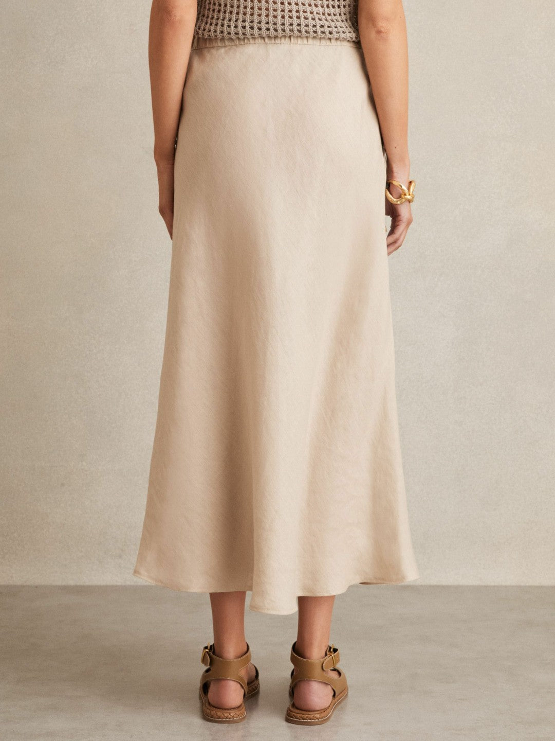 Slip Midi Skirt in Neutral Women | Reiss