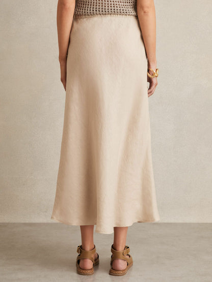 Slip Midi Skirt in Neutral Women | Reiss