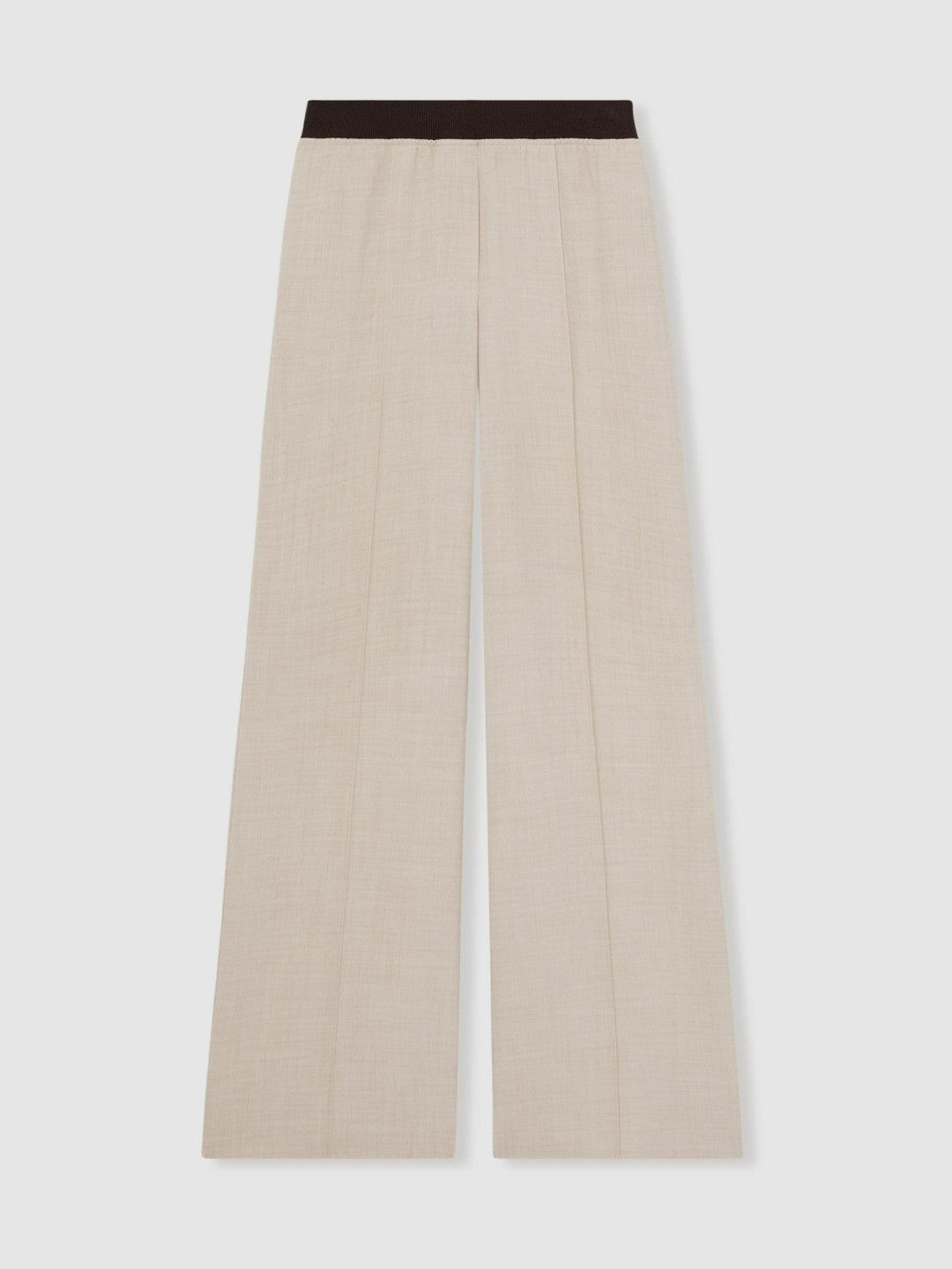 Wide-Leg Elasticated-Waist Trousers in Neutral Women | Reiss
