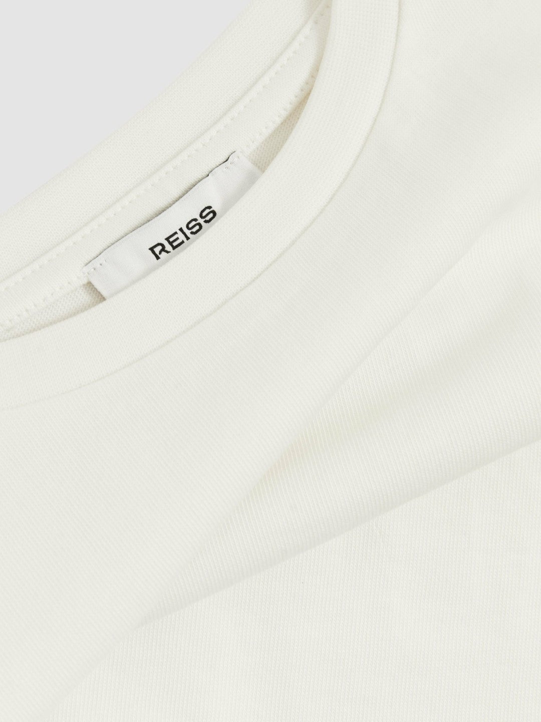 9-13 yrs Oversize Cotton Cropped T-Shirt in Ivory Children & Baby | Reiss