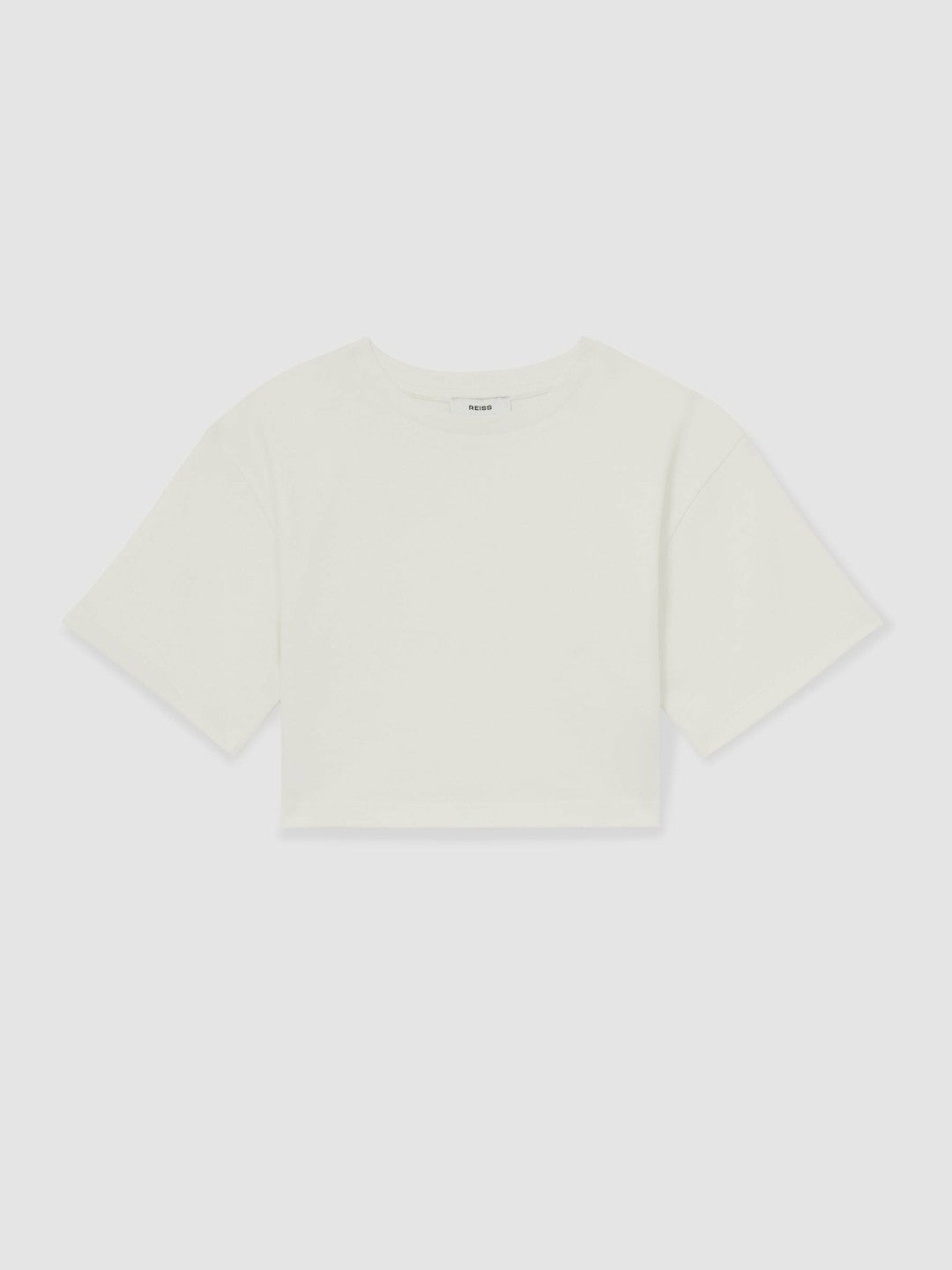 4-9 yrs Oversize Cotton Cropped T-Shirt in Ivory Children & Baby | Reiss
