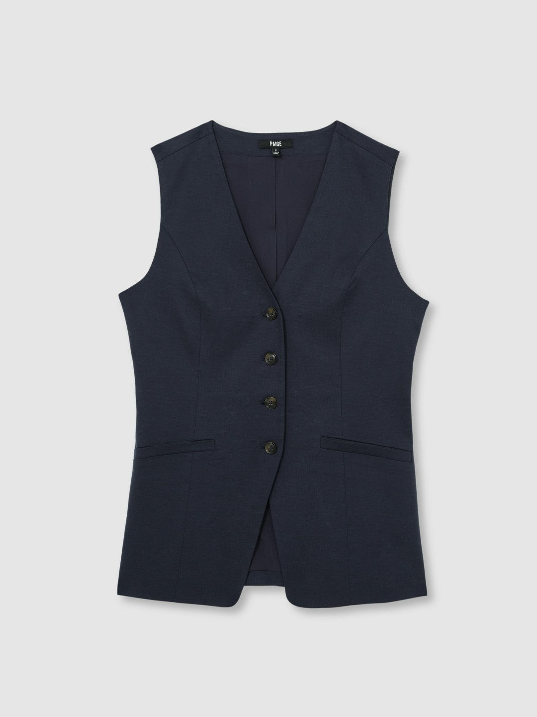 Paige Button-Through Vest in Dark Ink Blue Women | Reiss