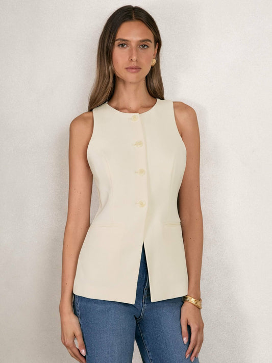 Luxe Suiting Vest in Cream Women | Reiss