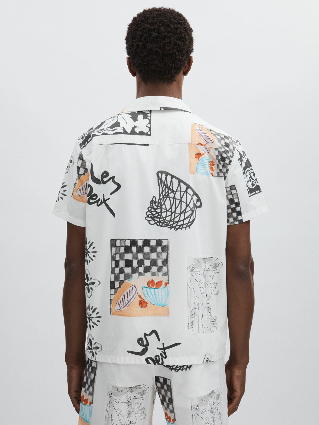 Les Deux Cotton Graphic-Print Shirt in Ivory Print Men | Reiss