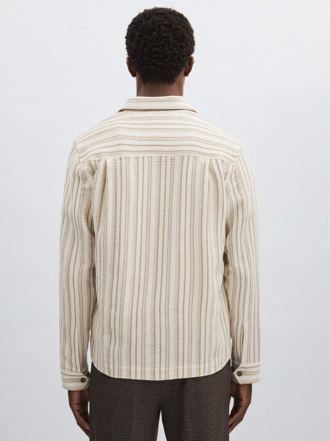 Les Deux Cotton-Blend Stripe Overshirt in Ivory Men | Reiss