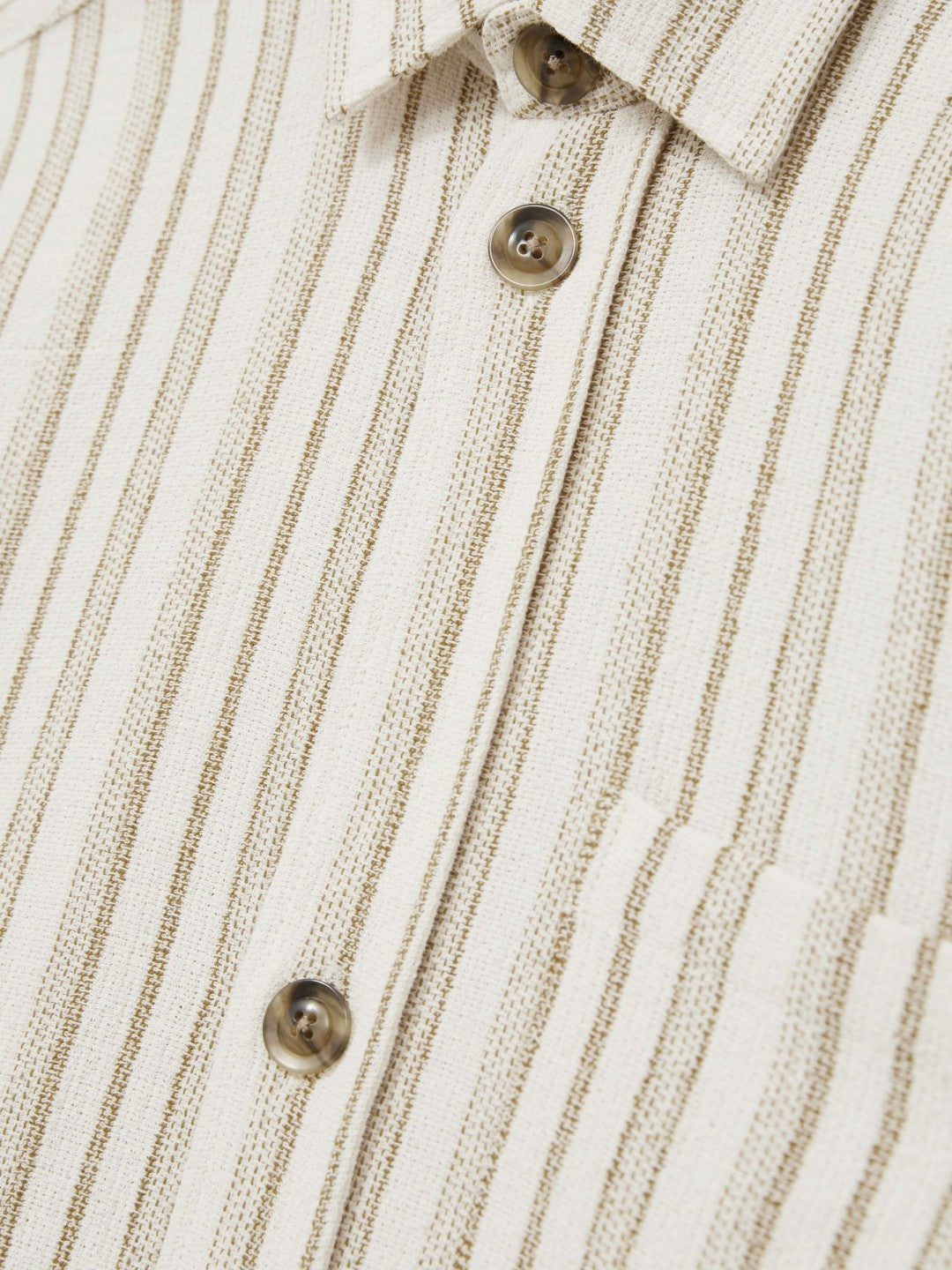Les Deux Cotton-Blend Stripe Overshirt in Ivory Men | Reiss