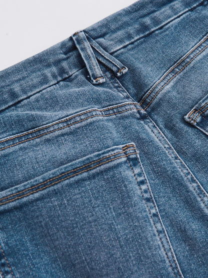 Straight Compression Jeans in Indigo Blue Women | Reiss