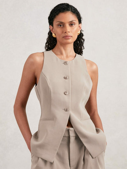 Luxe Suiting Vest in Beige Women | Reiss