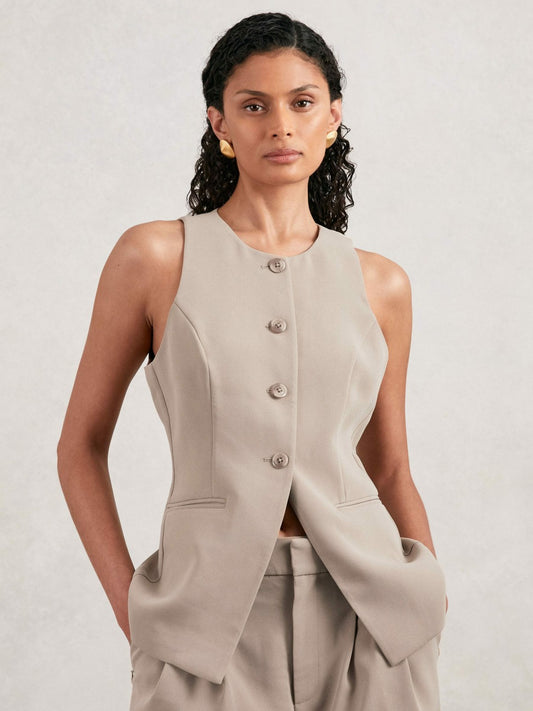Luxe Suiting Vest in Beige Women | Reiss