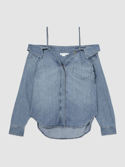100% Cotton Shirt in Indigo Blue Women | Reiss