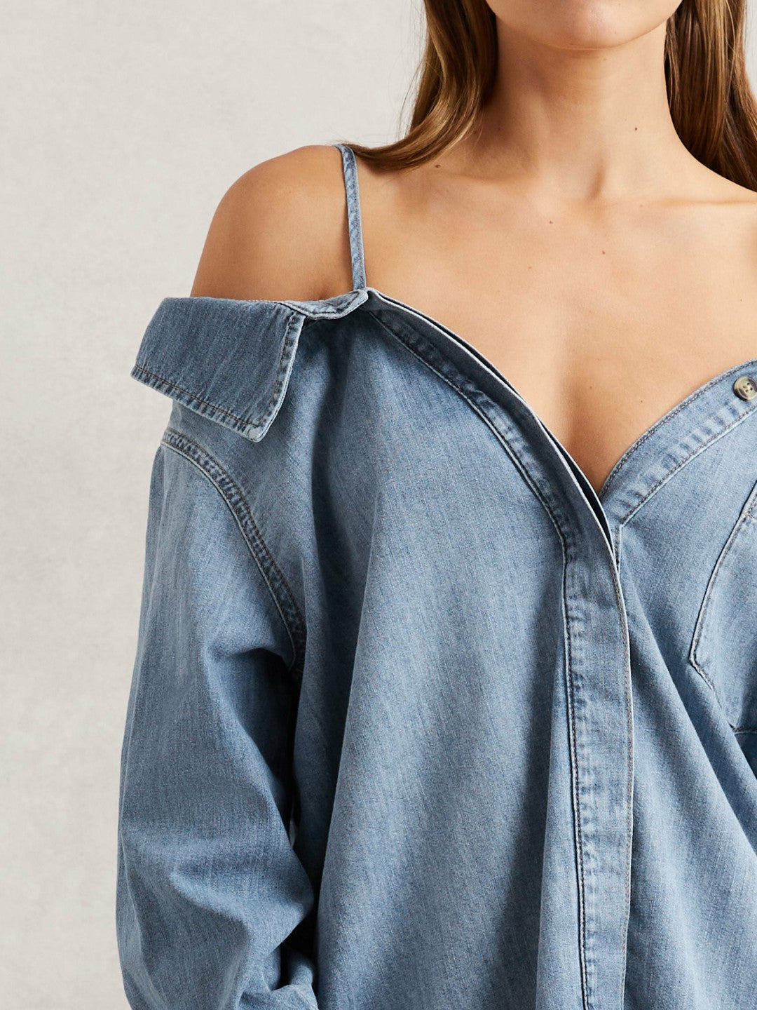 100% Cotton Shirt in Indigo Blue Women | Reiss