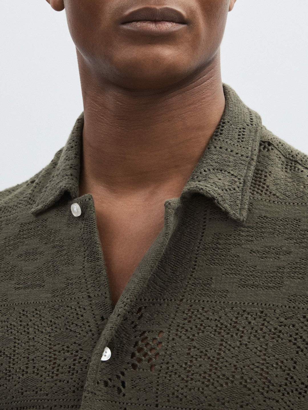 Les Deux Blend Lace Shirt in Olive Green Men | Reiss