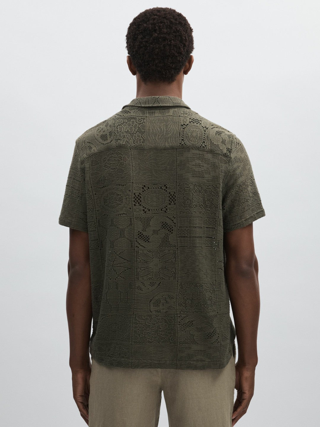 Les Deux Blend Lace Shirt in Olive Green Men | Reiss